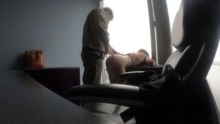 Sexy Milf boss fucked in her office by intern with fat cock - porn video